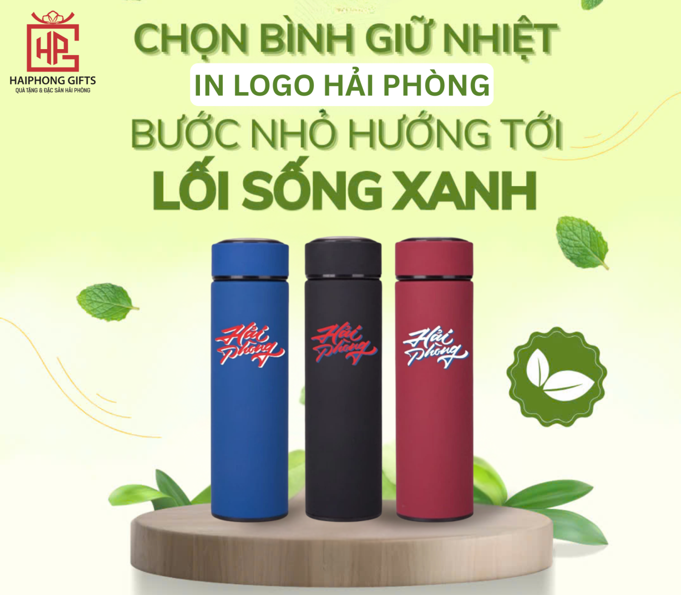 Chọn Bình Giữ Nhiệt In Logo Hải Phòng - Chọn Lối Sống Xanh