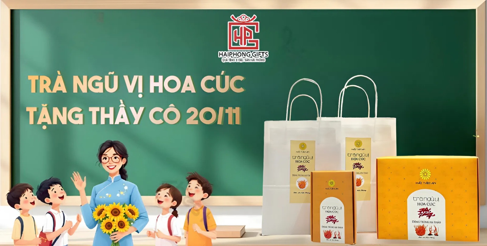 Thanh Mát, An Lành, Trọn Vẹn Tri Ân – Trà Ngũ Vị Hoa Cúc Tặng Thầy Cô 20/11