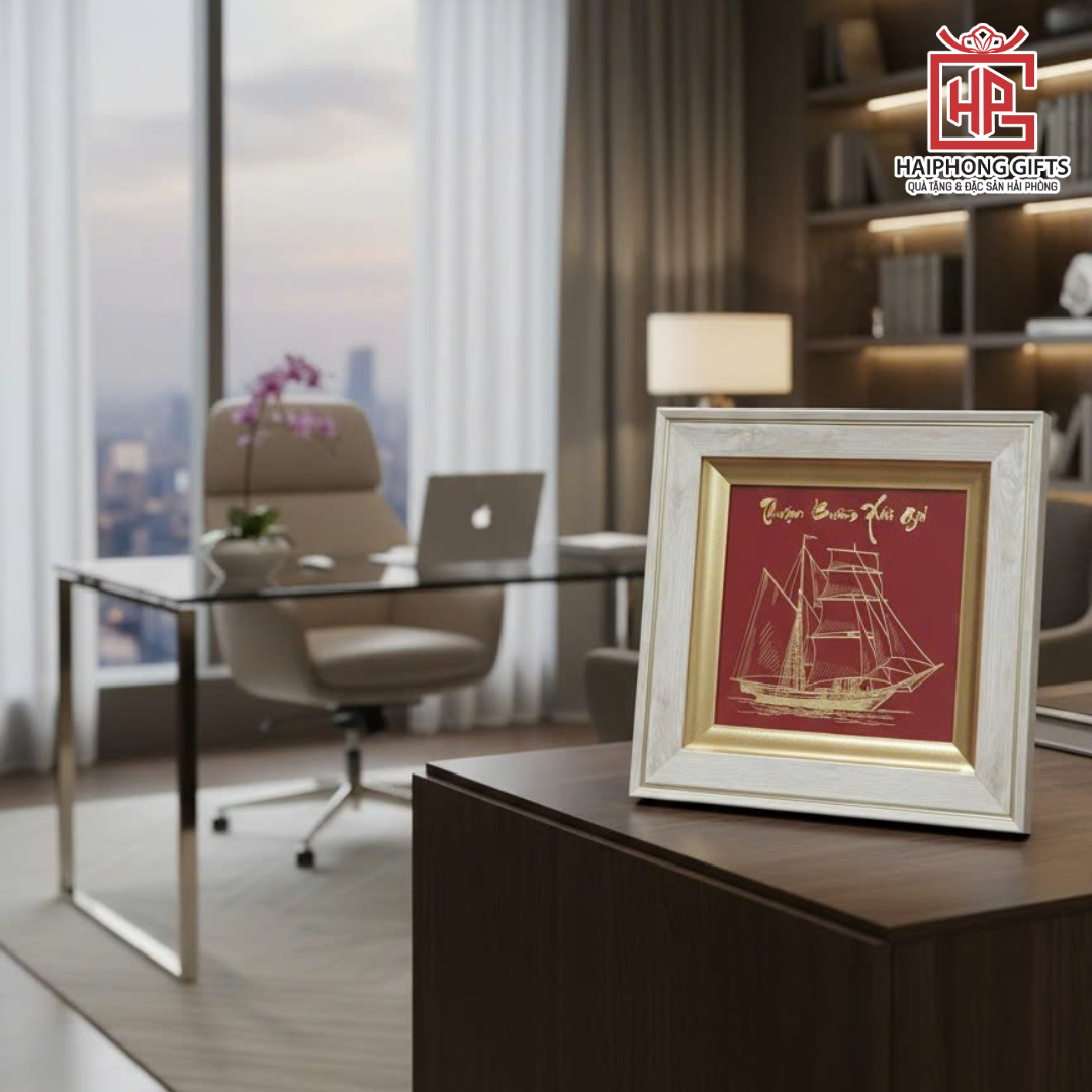 Tranh Đồng Ăn Mòn Thuyền Buồm là tác phẩm mang giá trị nghệ thuật và phong thủy sâu sắc