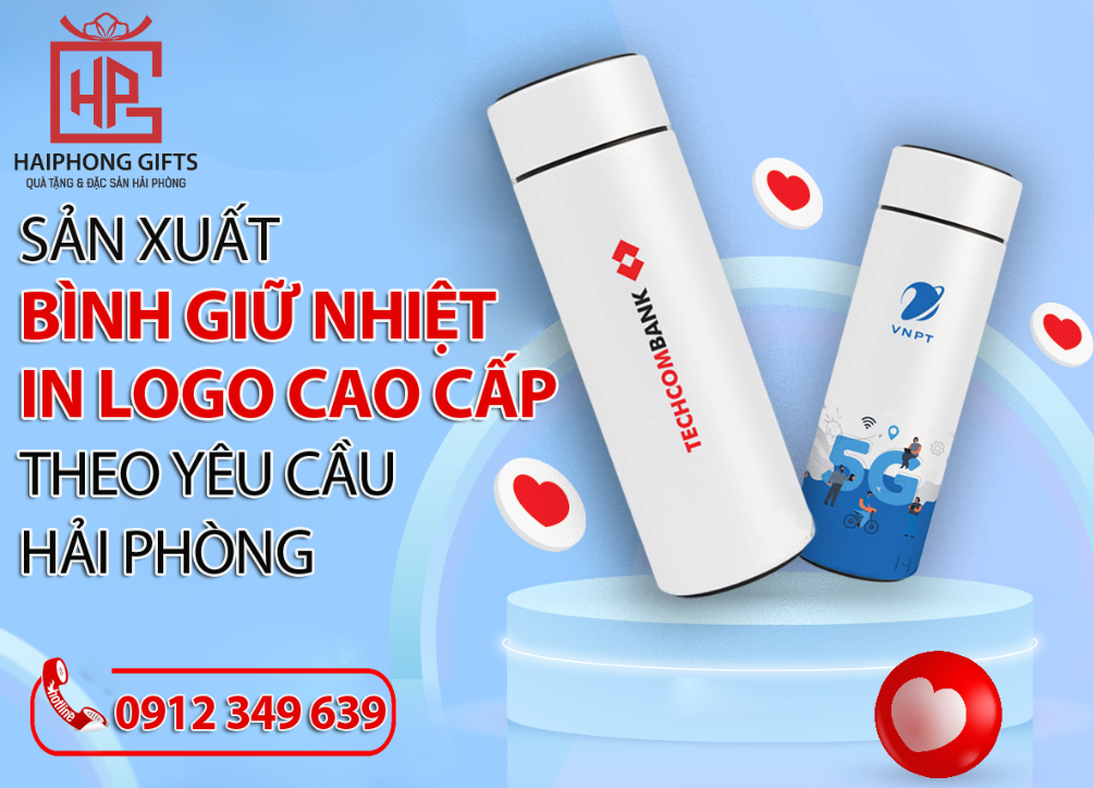 Nhận in logo cốc, ly, bình nước giữ nhiệt đẹp, chất lượng Hải Phòng