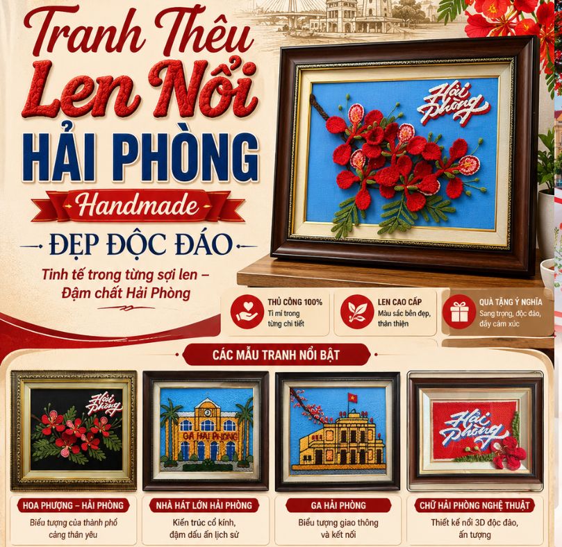Các Mẫu Tranh Thêu Len Nổi Hải Phòng Handmade Đẹp Độc Đáo