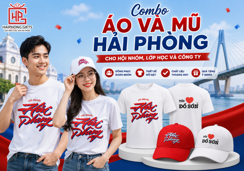 Combo Áo Và Mũ Hải Phòng Cho Hội Nhóm, Lớp Học Và Công Ty