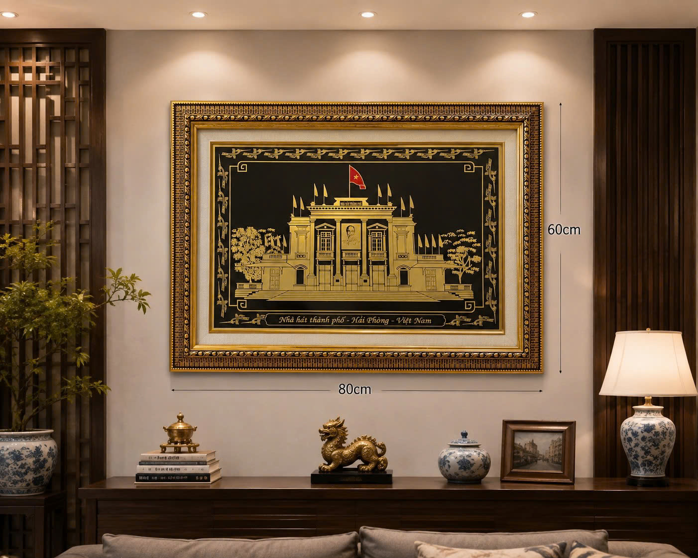 Tranh Đồng Nhà Hát Lớn Hải Phòng 60×80cm
