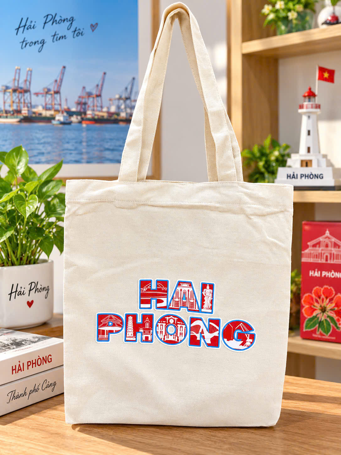 Túi canvas in chữ Hải Phòng nổi bật