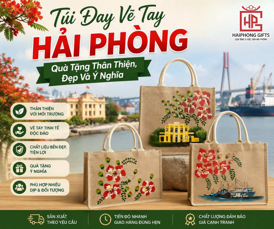 Túi Đay Vẽ Tay Hải Phòng – Quà Tặng Thân Thiện, Đẹp Và Ý Nghĩa