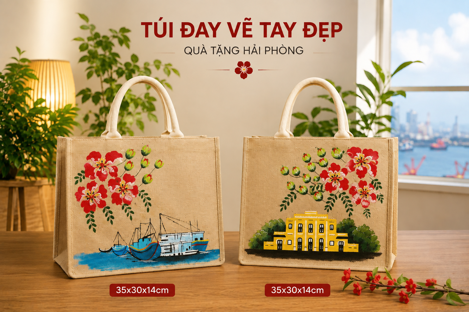 Túi Đay Vẽ Tay Đẹp – Món Quà Tặng Hải Phòng Mang Đậm Dấu Ấn Quê Hương