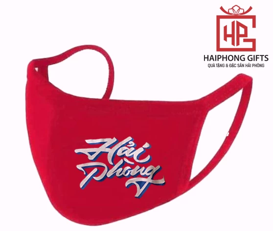 Khẩu trang vải in logo "Hải Phòng" 