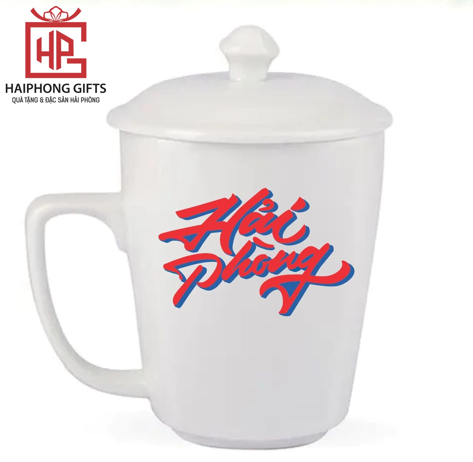 CA SỨ CÓ NẮP IN LOGO "HẢI PHÒNG"