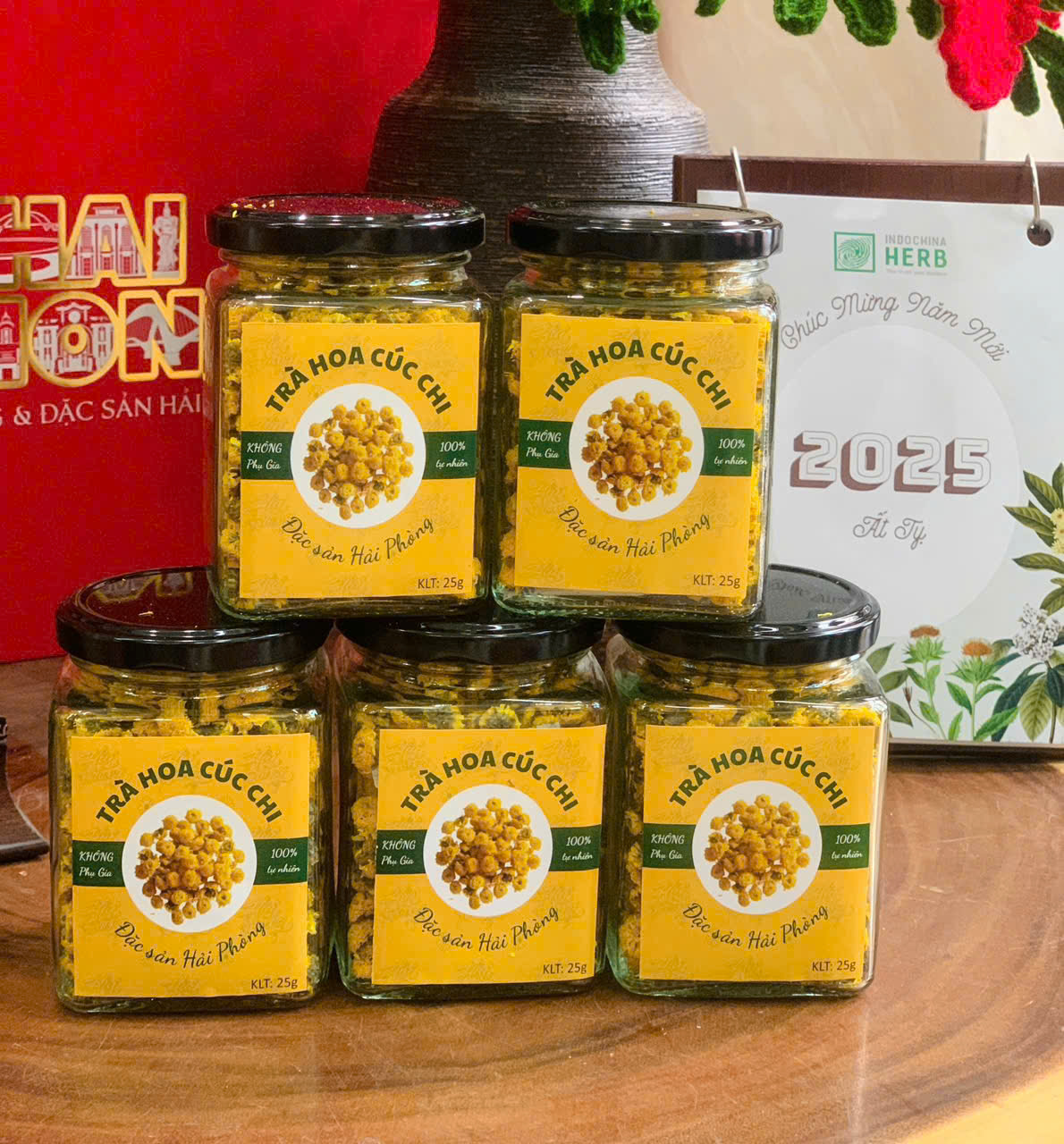 TRÀ HOA CÚC CHI THẮNG THỦY - VĨNH BẢO SẤY LẠNH (HỘP 25G)
