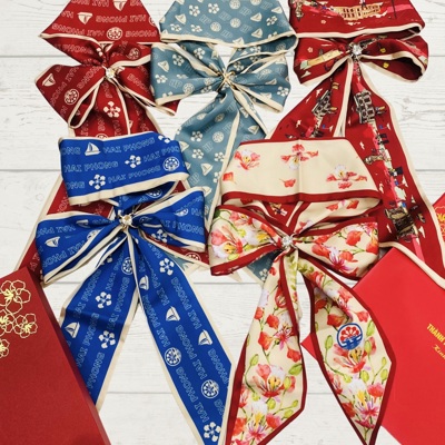 Set 5 khăn lụa có hộp túi giấy Hải Phòng