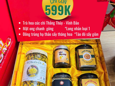 SALE SẬP SÀN SET QUÀ ĐẶC SẢN HẢI PHÒNG - TRÀ HOA CÚC CHI