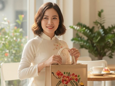 Túi Đay Vẽ Tay Hải Phòng – Món Quà Đậm Hơi Thở Thành Phố Hoa Phượng Đỏ 