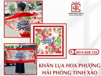 Nghệ Thuật Lụa Việt – Khăn Lụa Hoa Phượng Hải Phòng Tinh Xảo