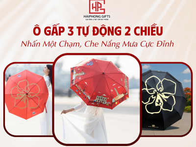 Ô Gấp 3 Tự Động 2 Chiều – Nhấn Một Chạm, Che Nắng Mưa Cực Đỉnh