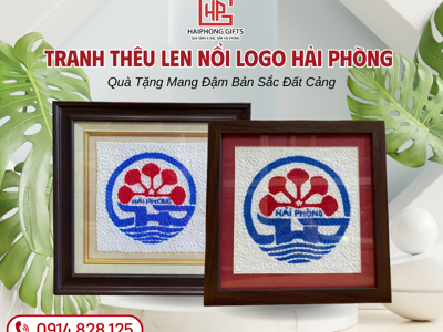 Tranh Thêu Len Nổi Logo Hải Phòng – Quà Tặng Mang Đậm Bản Sắc Đất Cảng